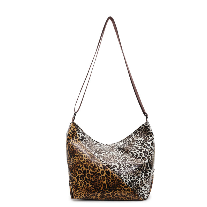Leopard Print for Women New Casual Large Capacity Single Shoulder Crossbody Fashion Patchwork Tote Bag