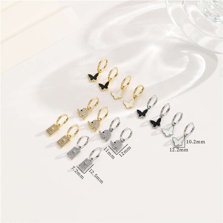 Micro Inlaid Full Dia High-end Light Fashion Butterfly Lucky Elephant Women Korean Trend Earrings Exquisite