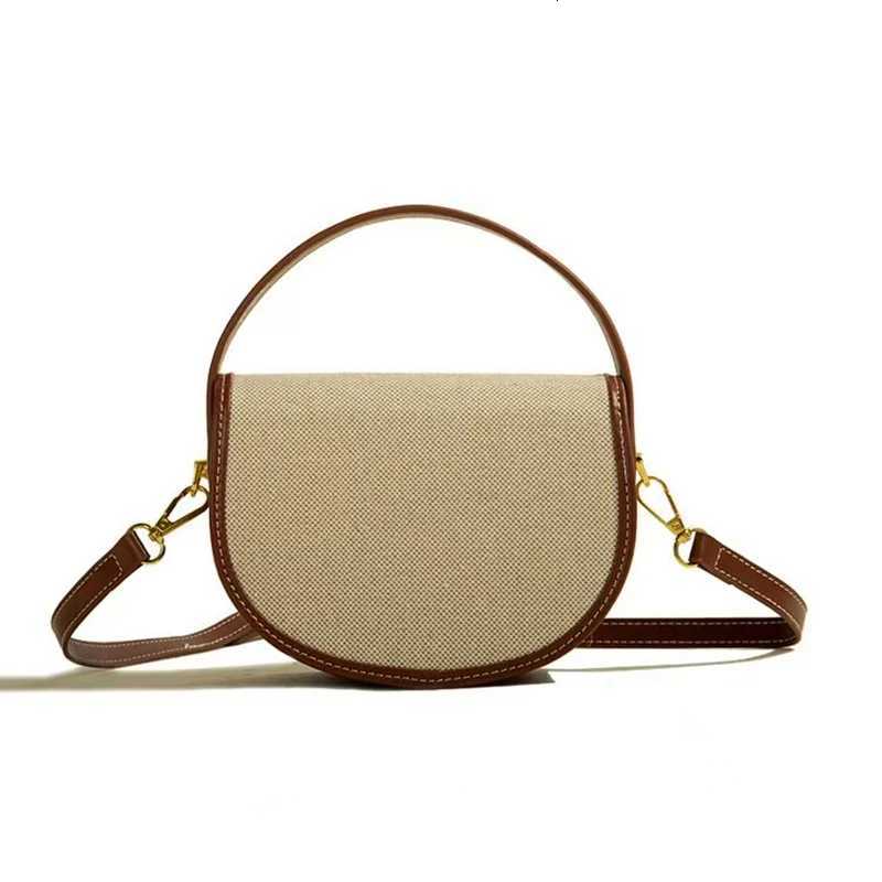 2025 Womens New Fashionable Splicing Handbag Saddle Bag Casual Versatile Crossbody Bag Z250812