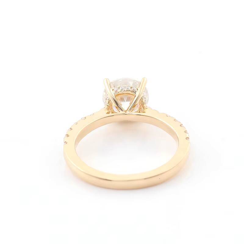 Gia IGI Certified Diamond Lab Grown Women 18K Pure Gold Round Cut Wedding Moissanite Diamond Ring