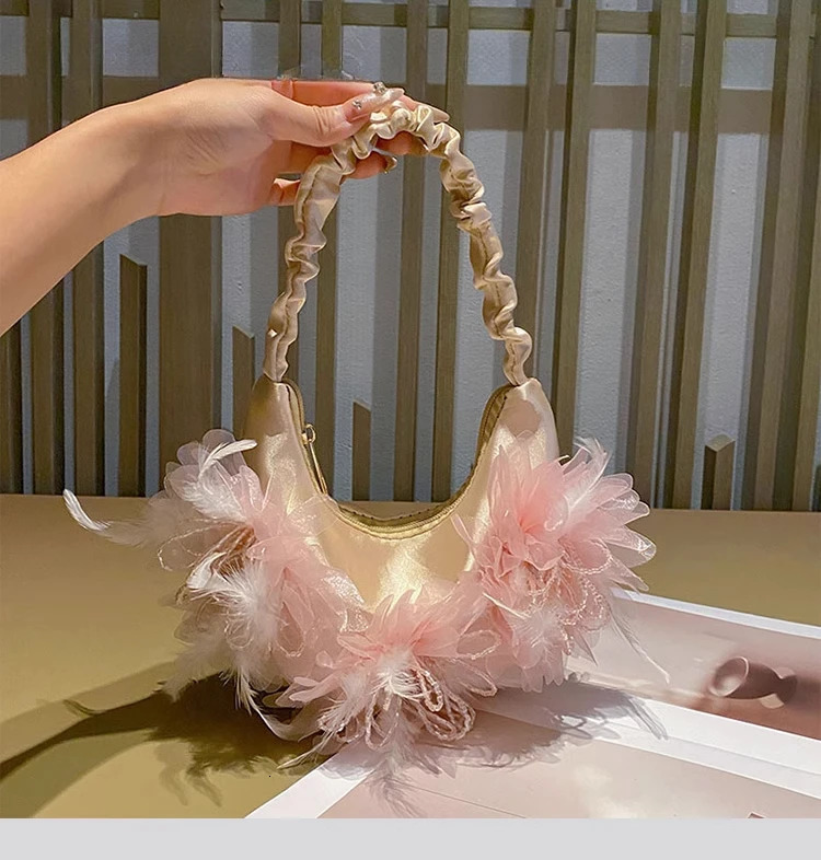 Lady Spring Summer Wedding Handbag Romantic Bridal Bag Clutch Prom Party Bags Evening Bag Dress Pink Handbags 250809