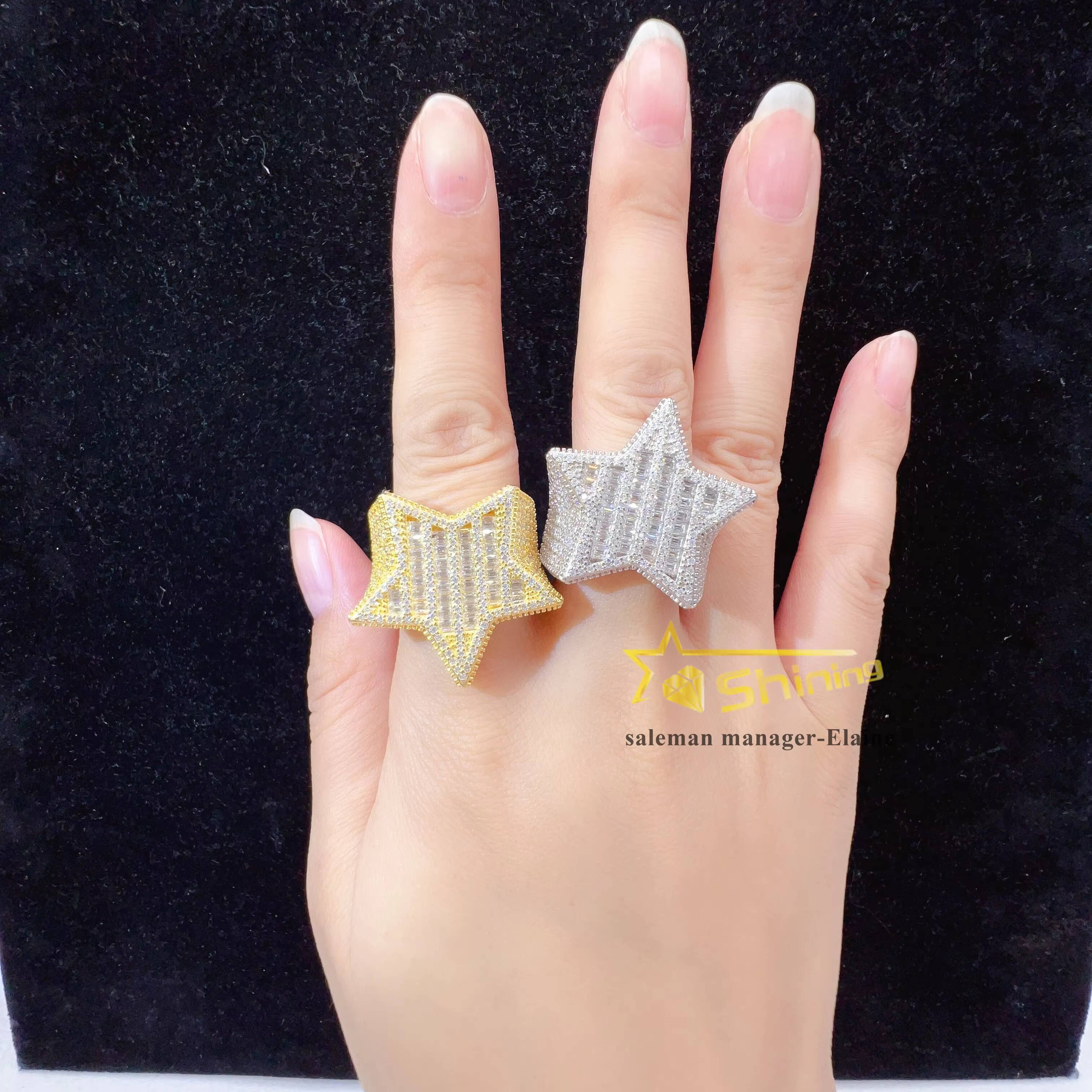 Gra Certificate Fine Jewelry Custom Vvs Moissanite Mens Sterling Silver Rings