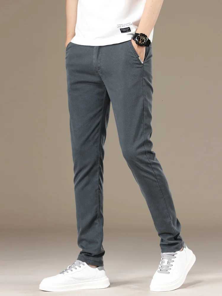 Straight Slim Fit Lyocell Mens Pants Twill Fabric Breathable Fashion Casual Pants Solid Color Spring Summer Business Trousers W250812