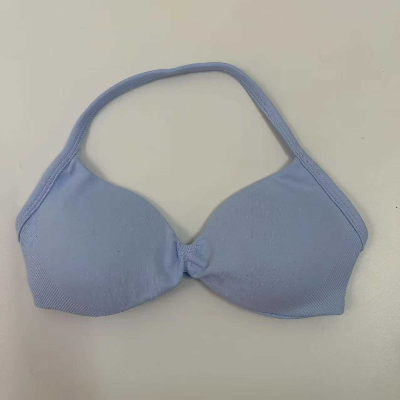 Strappy Bra Women Rouched Backless Halter Sports Bra Light Support Gym Crop Top Padded Seamless Workout Tops Bra Z250812