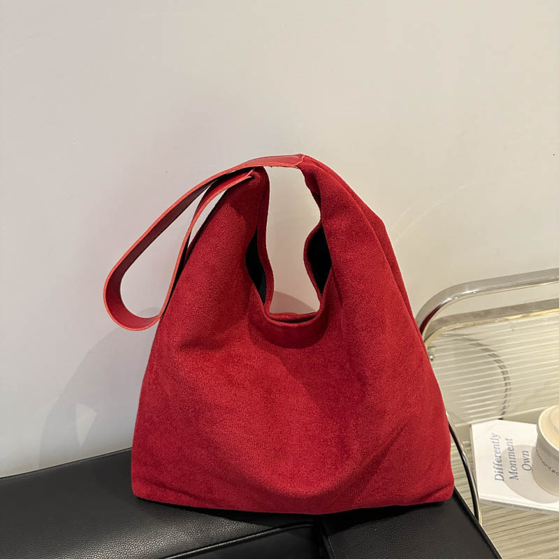 Korean Style Fashionable New Large Capacity Casual Fashion Suede Women s Single Shoulder Tote Bag ddmymarket