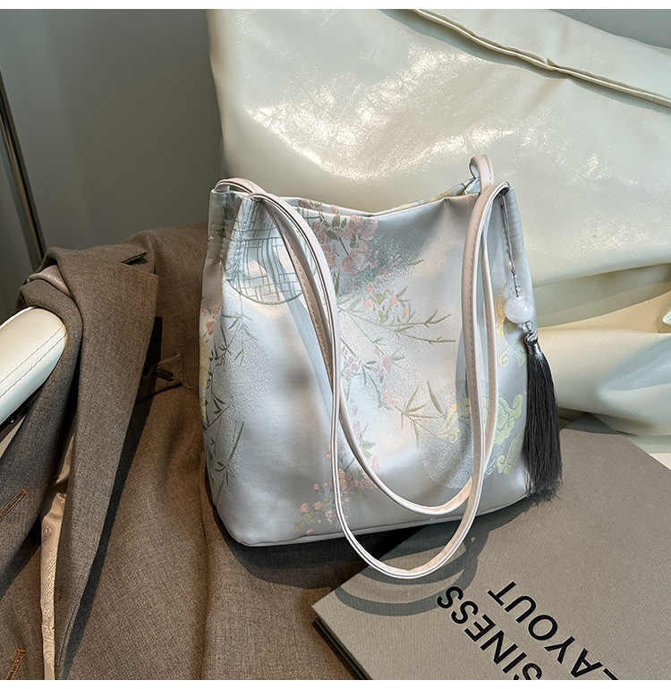 This Year s Trend National New Chinese Print Elegant Casual Simple Gentle Style Summer Large Capacity Shoulder Bag ddmymarket