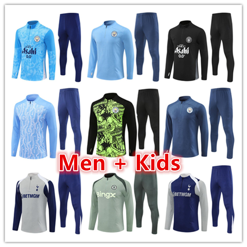 2025 2026 man tracksuit City HAALAND half zip Training Suit MEN Kids 24 25 26 Long sleeve Sportswear football tracksuit Boys girls tracksuits Survatment Foot chandal