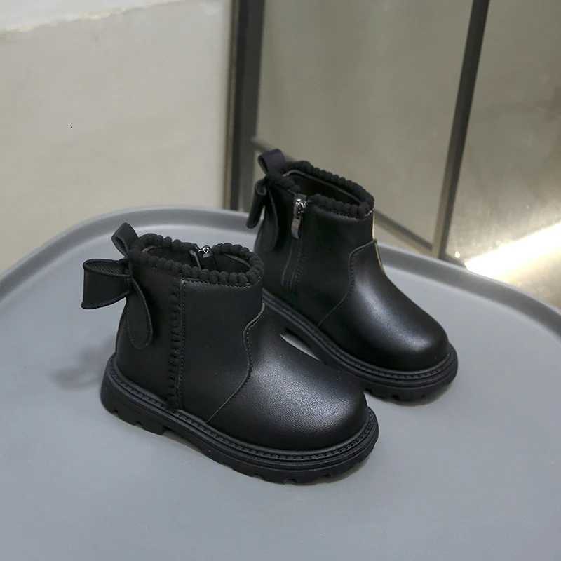 Boys Girls Leather Boots Side Zipper Retro British Style Childrens Fashion Boots 2025 Winter Kids Ankle Boots XJ250812