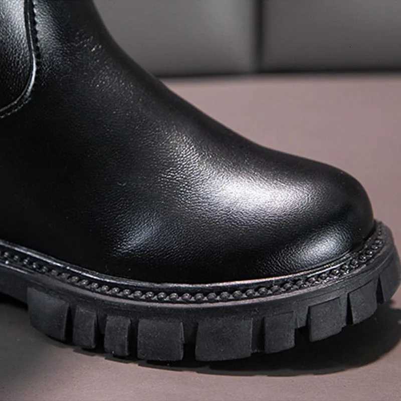 Girls Boots Zip Kids Knee High Non-Slip Plush Long Snow Boots for Girls High Leather Boots Winter Fashion Princess Boots XJ250812