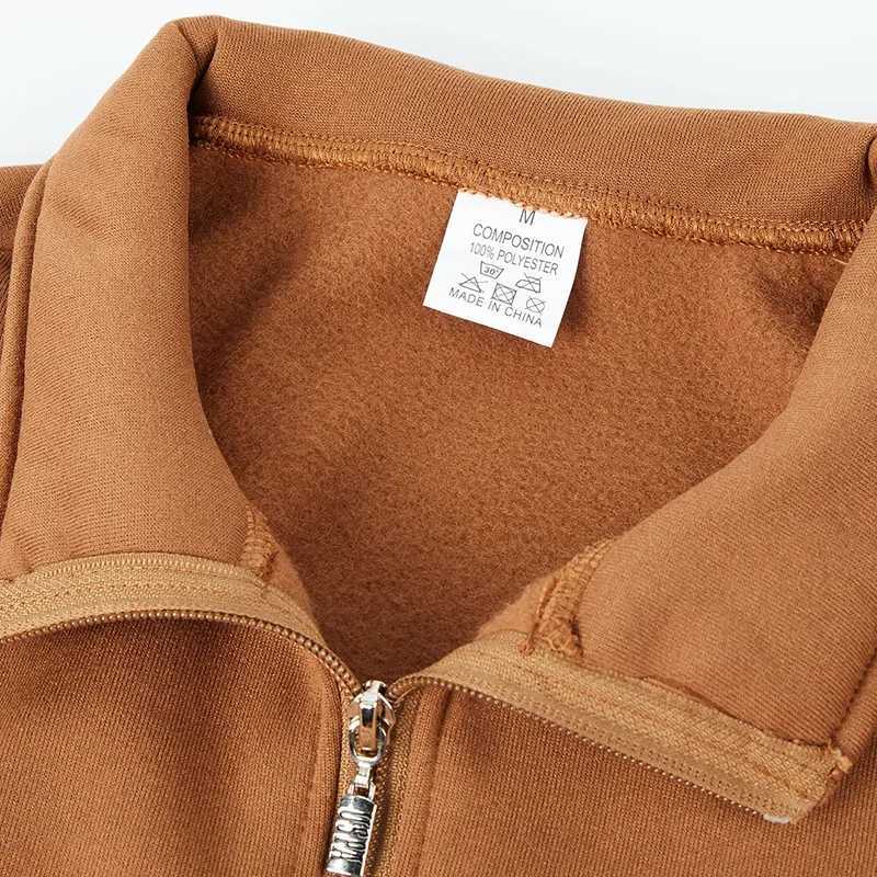 Male Sweatshirts Spring Fall Thick Half - Zipper Solid Color Turtleneck Pullover for Outdoor Activity Y250811