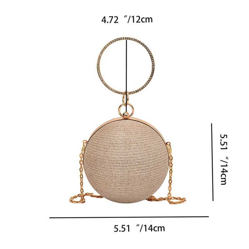 Circular Ring Portable Evening Bags Metal Round Ball Handbags For Lipstick Elegant Clutch Purse Wedding Wallets Z250812