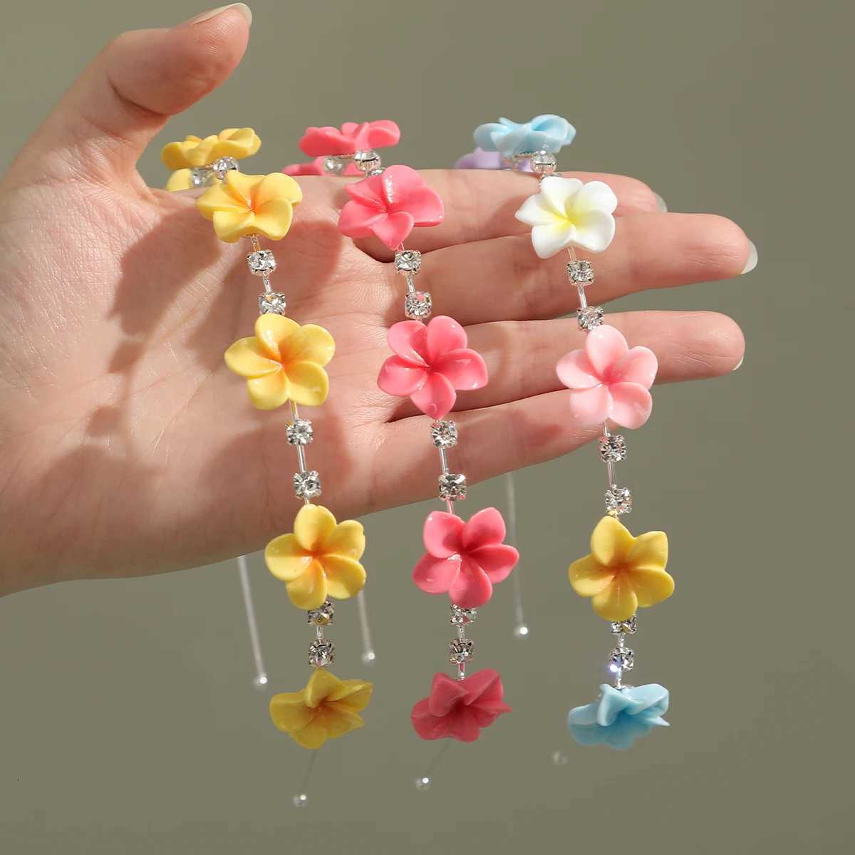 Suower Band Girls Beach Flower Hair Hoops Hairbands Summer Sweet Rhinestone Bands Fashion Hair Accessories X250812
