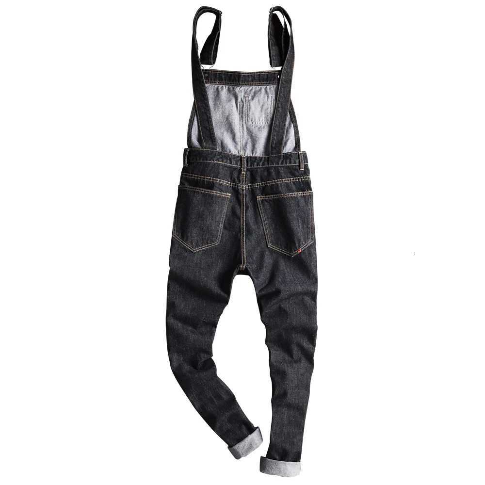 Mens Denim Bib Overalls Casual Working Clothing Black Cotton Jeans Pockets Cargo Coveralls Dungarees X250812