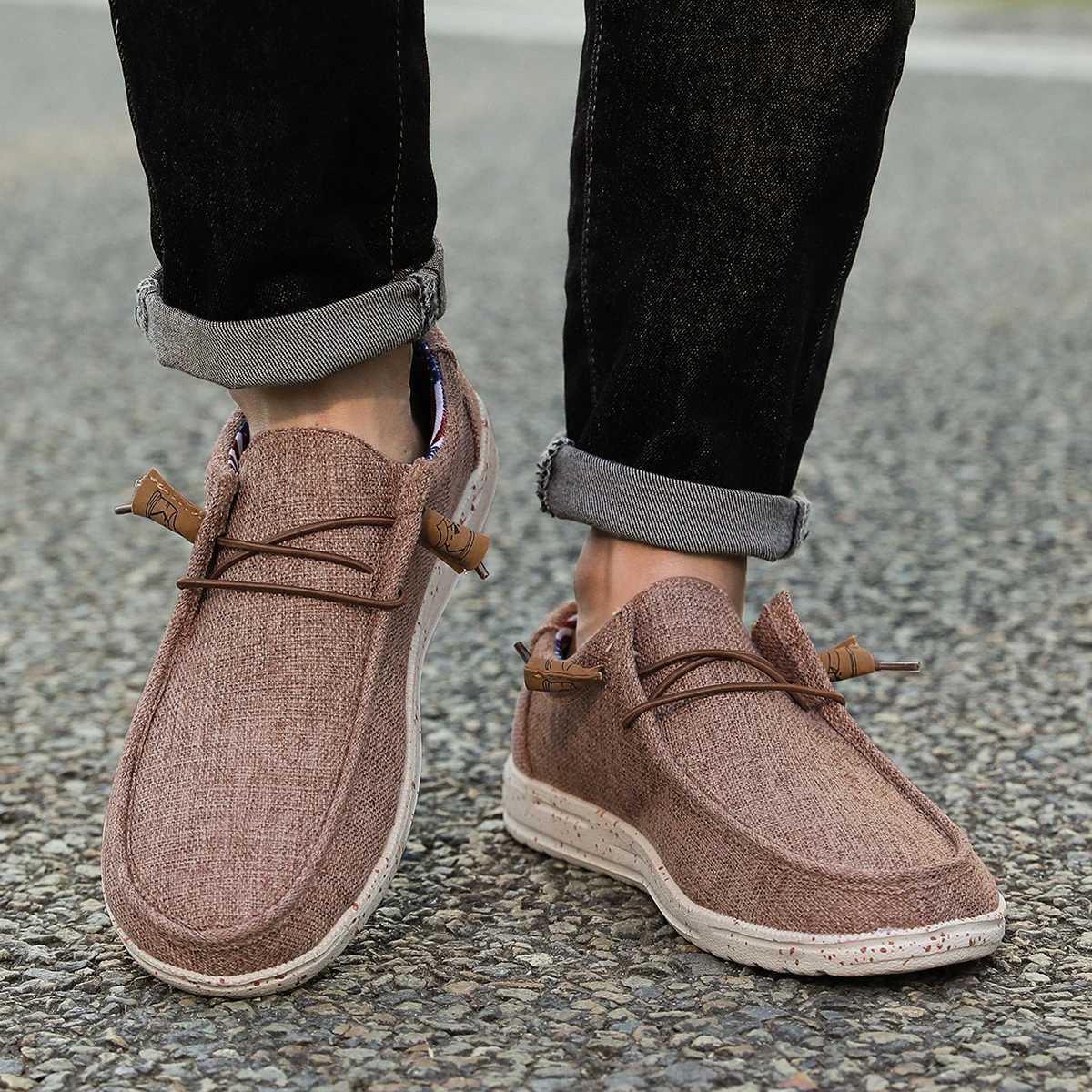 Men Casual Canvas Shoes Mens Loafers Breathable Slip on Flats Male Vulcanized Shoes Driving Shoes Plus Size 47 Walking Sneakers Z250812