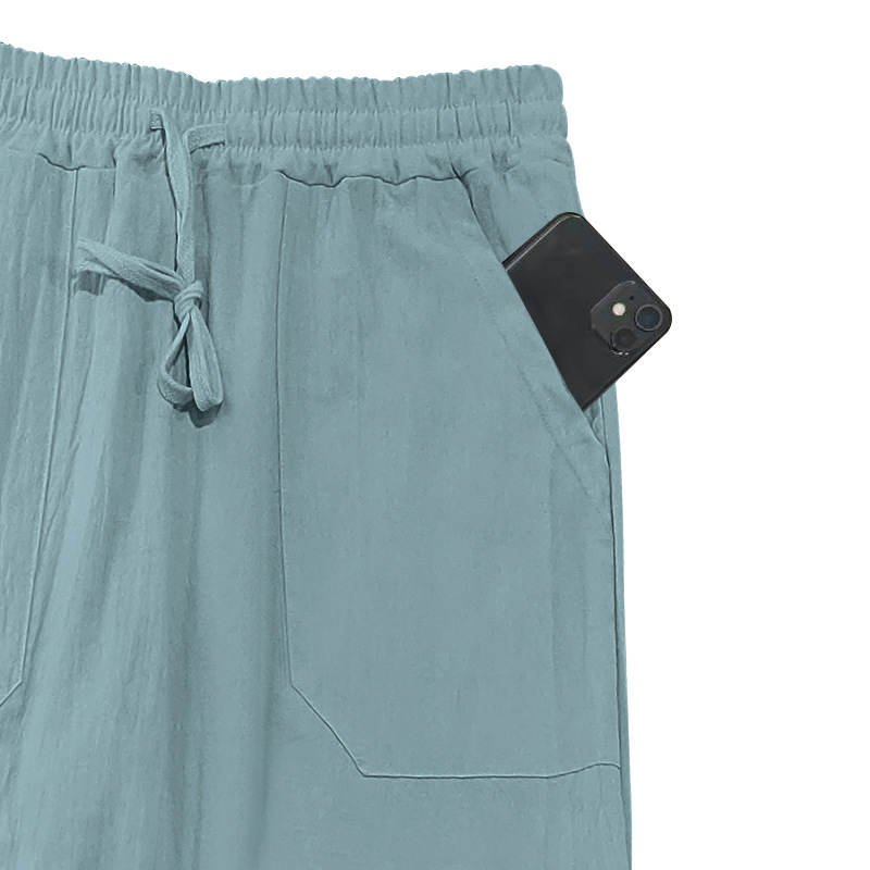 Sweatpants Men's linen trousers for autumn loose beach casual simple and sporty large-sized trousers European size: S-3XL