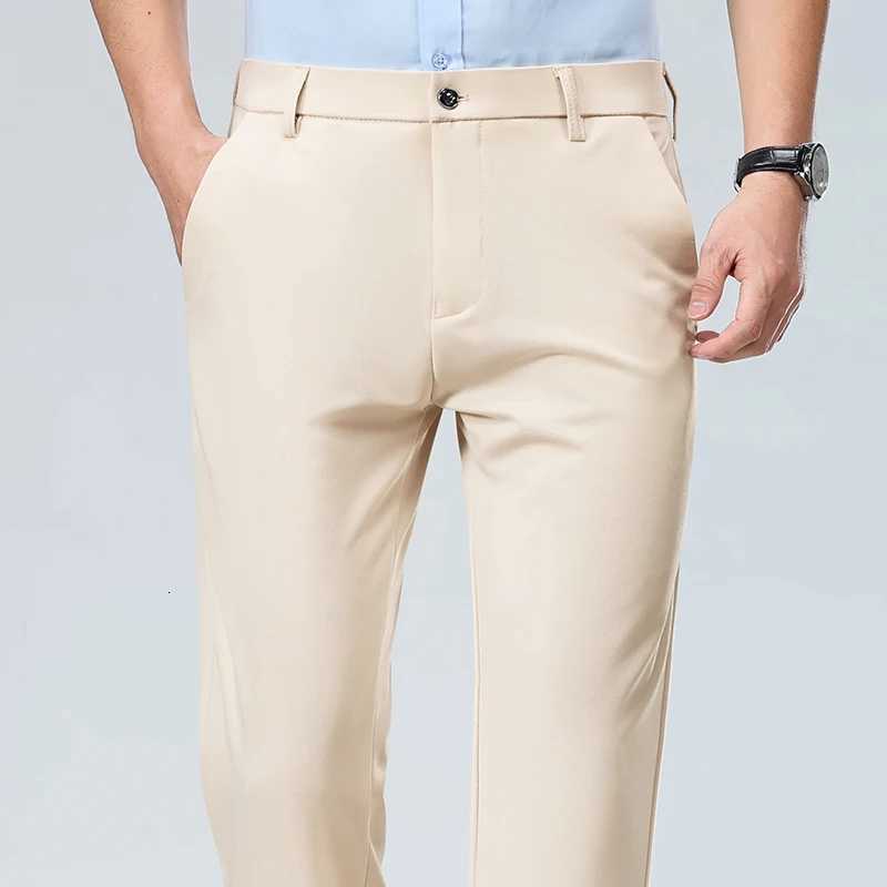 29-42 Mens Suit Pants Stretch Solid Smart Casual Dress Trousers Men Office Suit Pants Spring Autumn Straight Business Trousers W250812