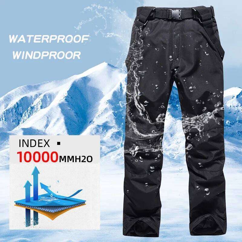 Winter Ski Suit Men Windproof High Quality Skiing Down Cotton Jacket Bibs Pants Set Male Snow Costume Snowboard Wear Overalls