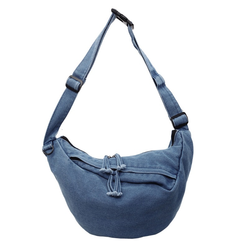 Denim New Fashion Versatile Shoulder Crossbody Large Capacity Commuter Handbag Dumpling Bag