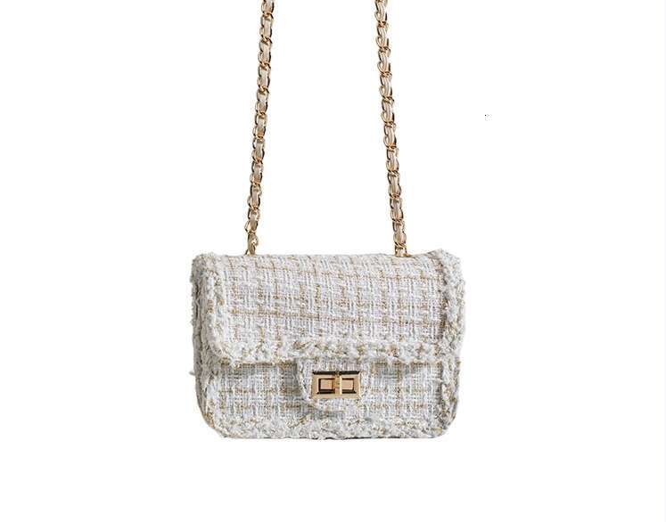 Designer Bags Trendy Tweed Chain Strap Small Square Women's New High-End underarm Crossbody Faionable Oulder Bag, small style chain bag high end 