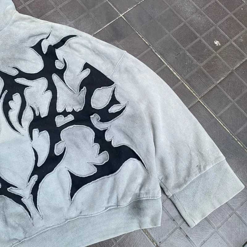 Y2K dirty dust American Harajuku street sweatshirt men oversized printed hip hop retro gothic women fashion hooded sweatshirt Y250811