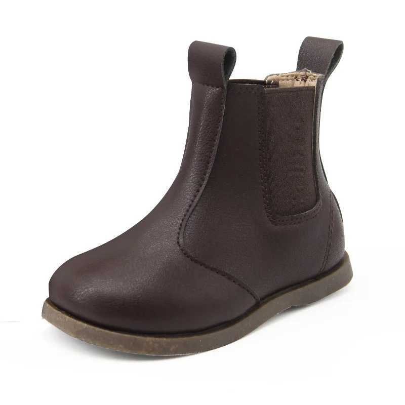 Children Boot Chelsea Leather Boots Soft Sole Kids Shoe for Girl Winter Shoe for Boy Platform Boot Ankle Boots Girl Shoes 2024 XJ250812