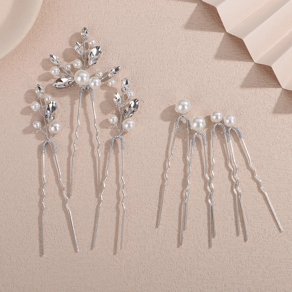 7Pcs Hair Pins for Women Wedding Accessories Pearl Silver Bridal Headpiece Hairpins Gold Party Jewelry 250804