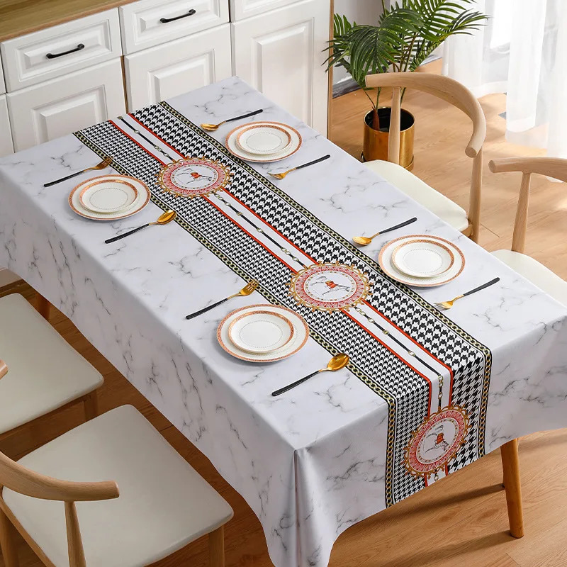 Luxury Tablecloth Modern Light Style Waterproof Dining Table Cloth Rectangular Tea Table Cover Picnic Mat Home Decor 250812