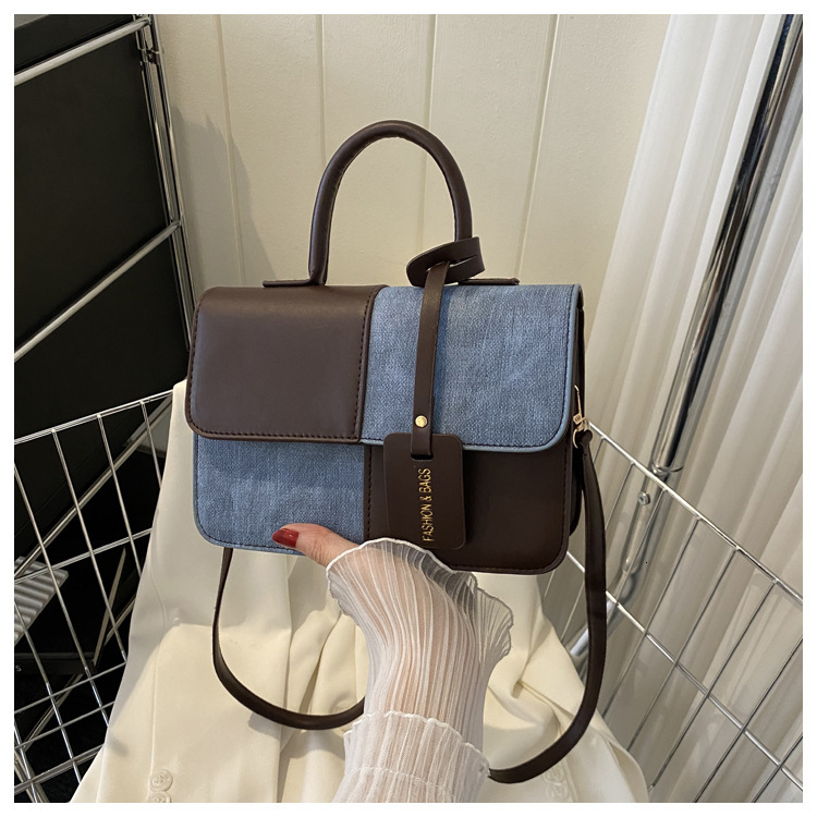 Patchwork Trendy Textured Fashion for Women Summer Simple New Small Square Casual Underarm Shoulder Bag ddmymarket