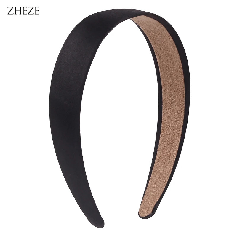 Wholesales 10Pcs/Lot Black Color Satin Hairband For Girls 1.5cm/2cm/3cm/4cm Width Ribbon Headband s DIY Hair Accessories 250805