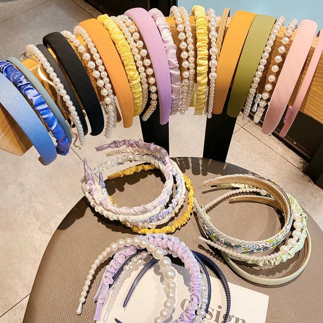 6Pcs French Girl Broken Flower Pearl Band Retro Diamond Hair Decoration X250812