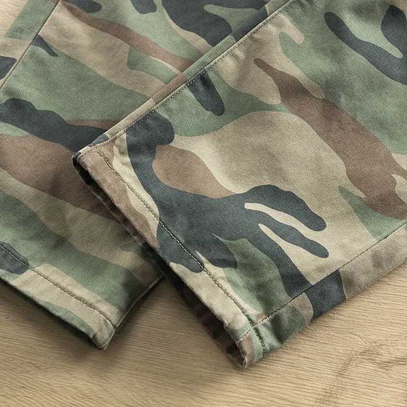 2022 Fashion Camouflage Overalls Mens Cropped Pants Cargo Harem Hiking Military Straight Retro Cotton Tactical Pants for Men X250812