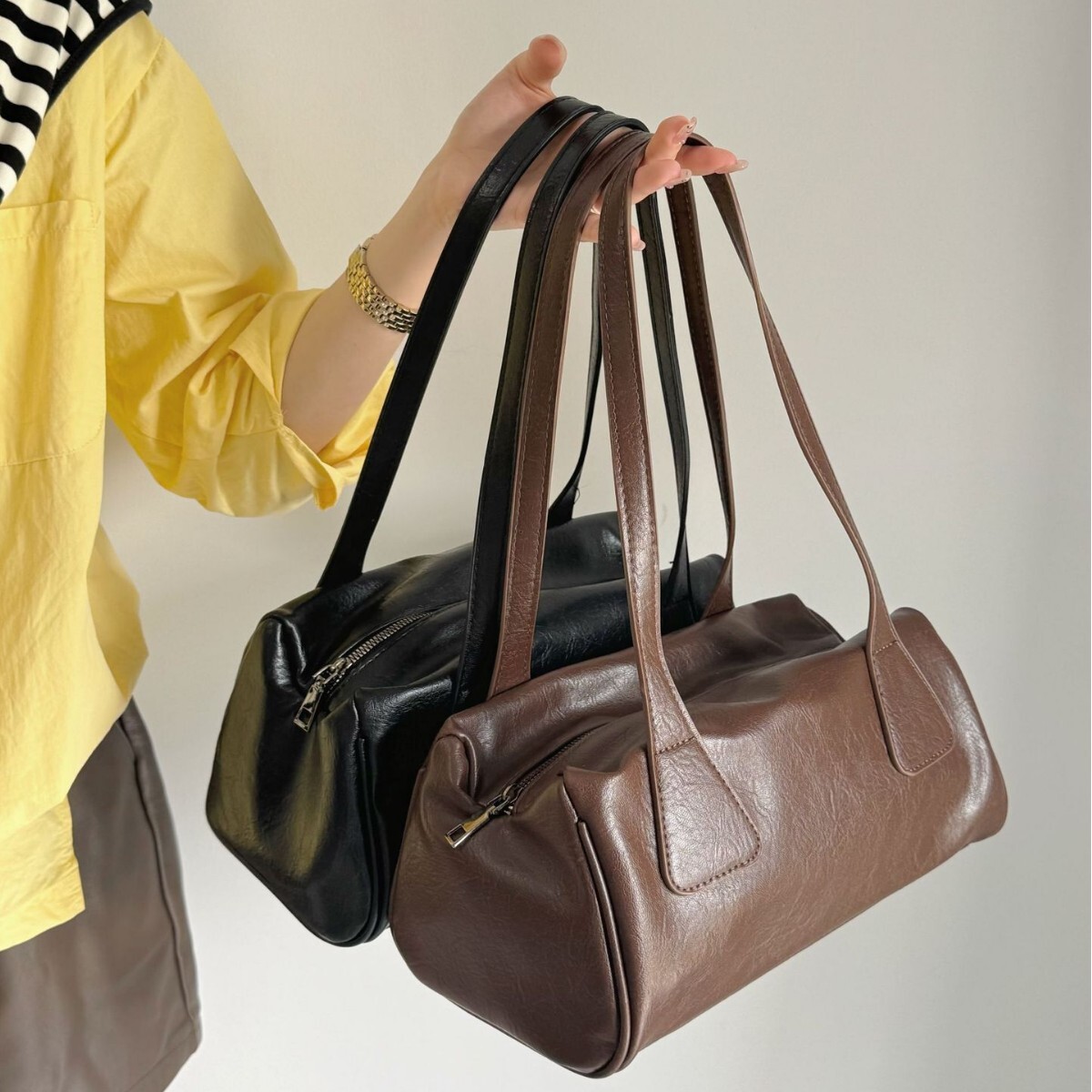 Underarm Baguette Bowling Casual Commuter Single Shoulder Boston Pillow Bag ddmymarket