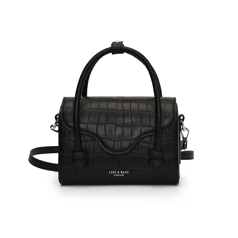 New Women's Handbag Stone Pattern Fashion Versatile High-end Feel Single Shoulder Crossbody Commuter Small Square Bag