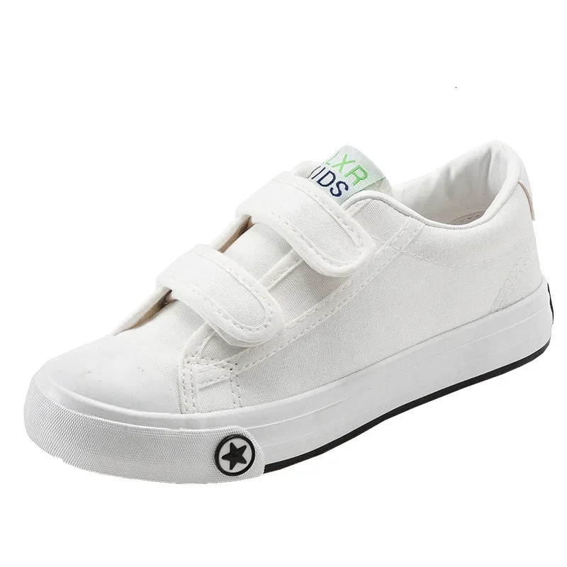 Childrens Canva Shoes Magic Stickers Autumn Style Medium Large Kids Student Shoes Men Womens Kids Korean Fabric 250811