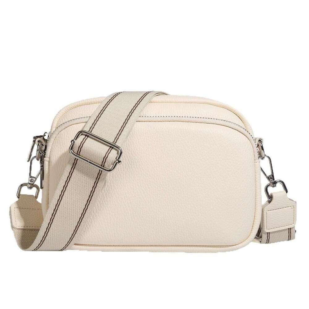 New Small Wide Strap Women's Single Shoulder Crossbody Square Bag Bohemian Multi-Pocket B5