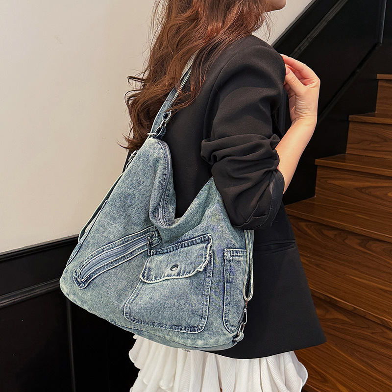 Denim for Women New Fashion High-End Crossbody Versatile Commuter Handbag Tote Bag