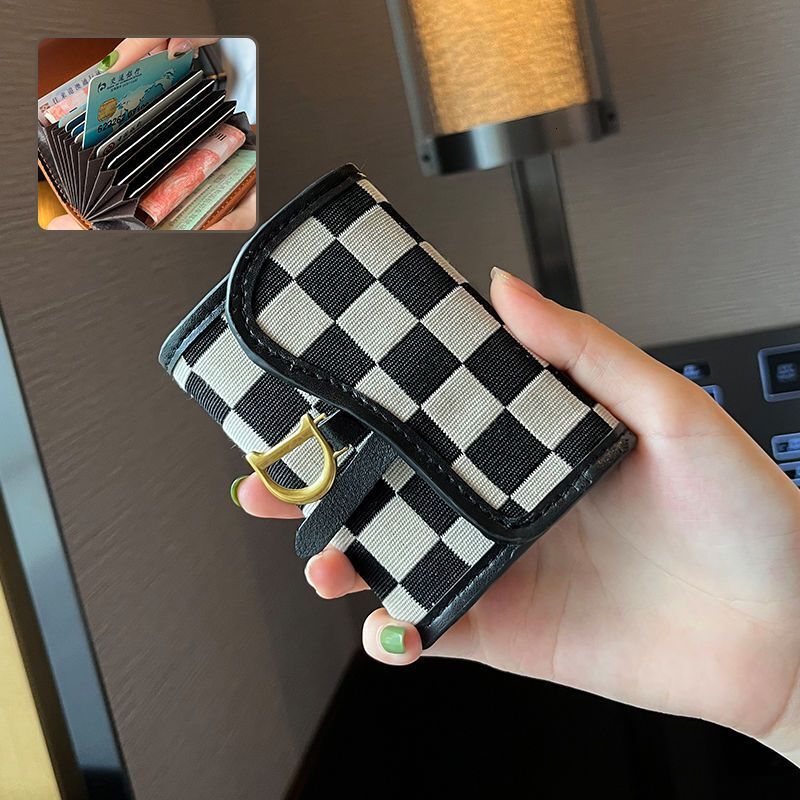 Designer Bag Tote Bag Factory Wholesale 2025 New Plaid Exquisite High-end Card Holder Women's Compact Multi-card Luxury Bag Slot Bank Card