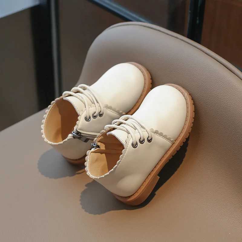 Autumn Winter New Kids Leather Shoes Girls Short Boots Single Fashion Children Girls Princess Shoes Trend J206 XJ250812