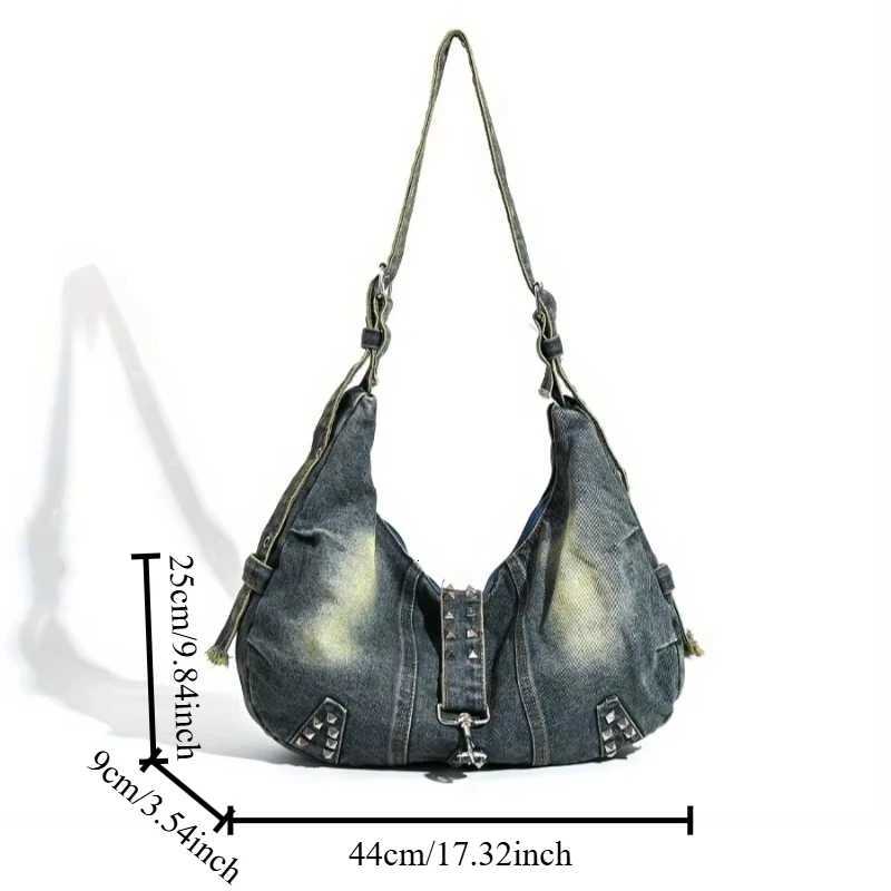 JIOMAY Denim Bag for Women Large Capacity Shoulder Bag Trendy 2025 New Style Crossbody Messenger Bag Women Bags Z250812