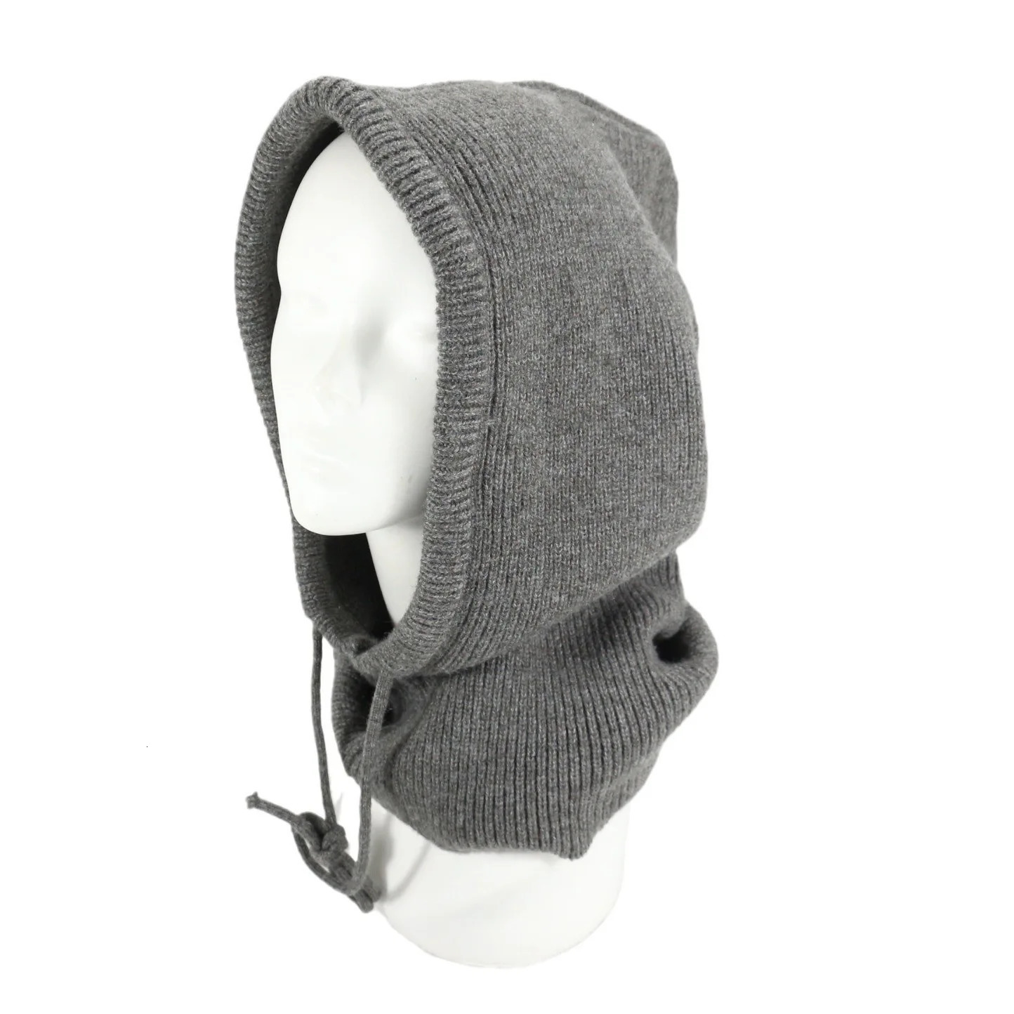 Winter Hats for Women Wool Blend Hooded Scarf Hat for Women Balaclava Knit Skull Cap Beanie Hat Men Neck Gaiters 250808