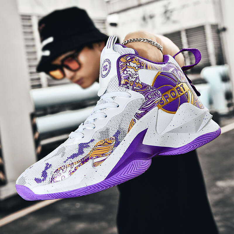 Free shipping Graffiti Mesh Breathable Basketball for Men and Women Trendy Outdoor Cement Court Sports Practical Competition Shoes