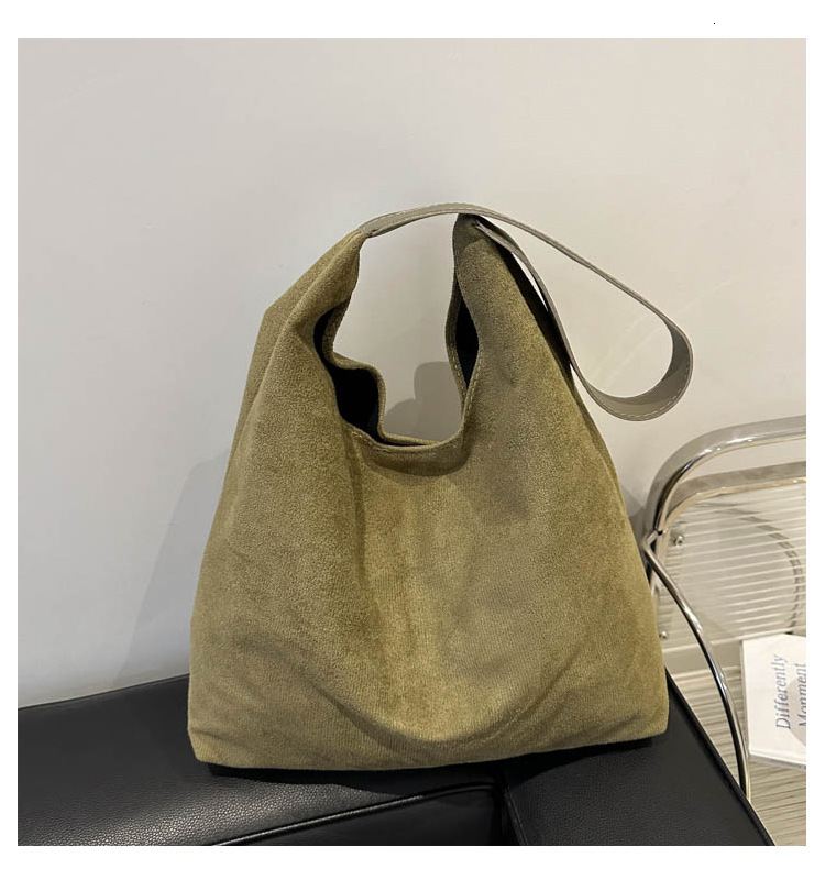 Korean Style Fashionable New Large Capacity Casual Fashion Suede Women s Single Shoulder Tote Bag ddmymarket