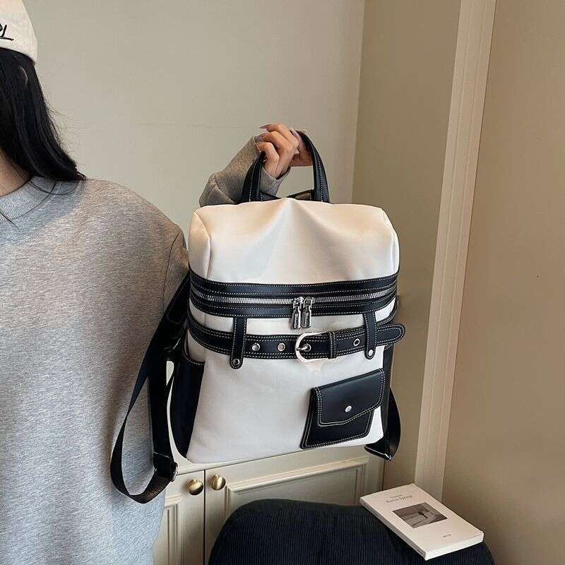 toteBag Shoulder bag ROSE NOIRE Fashion Commuter Large Capacity Women New Casual Color Block Travel School Bag College Student Backpack