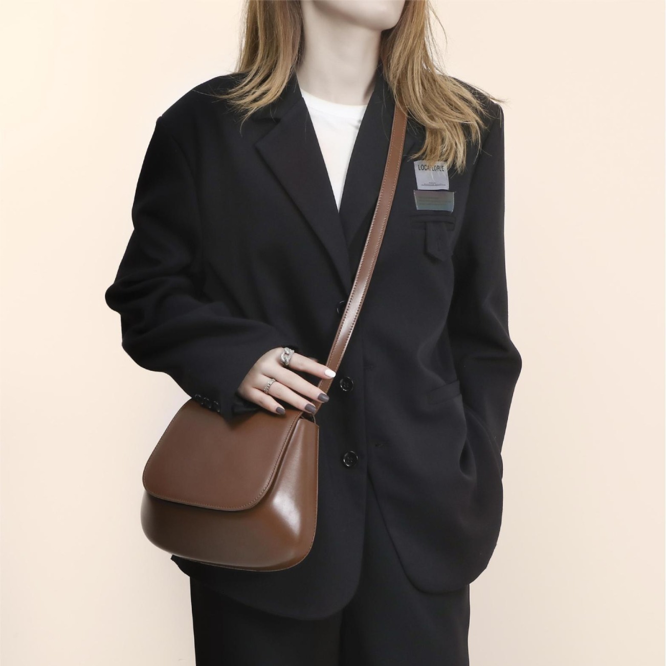 Chestnut for Women New Saddle Design High-end French Style Single Shoulder Crossbody Small Square Bag