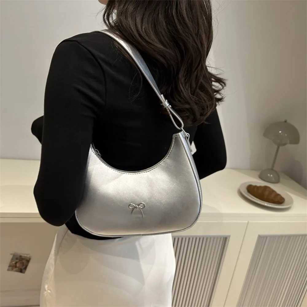 Bowknot Underarm Bag Korean Underarm Bag PU Leather Y2K Handbag for s Shoulder Bag Z250812