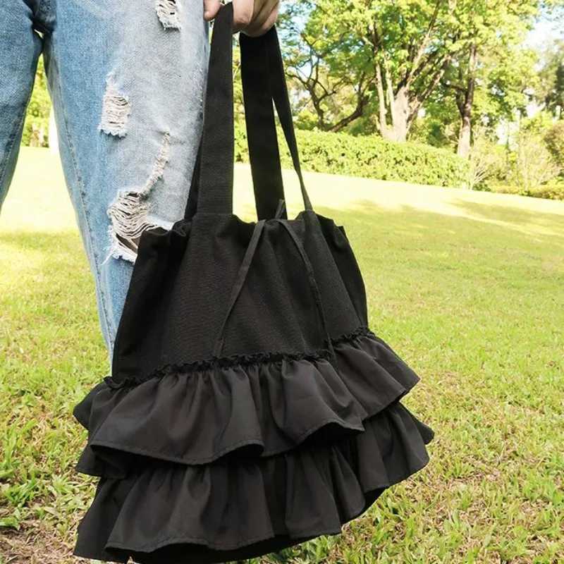 Korean Sweet Y2k Aesthetic Women Handbags Fairy Solid Ruffles Pleated Underarm Bag Fashion Elegant Chic Shoulder Bags All Match Z250812