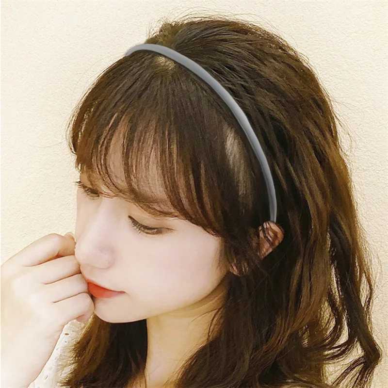 Fashion Hair Band Wen Plastic Bezel Elegant Solid Color Thin Edge Toothed Non-slip Hair Hoop Bands Girls Hair Accessories X250812