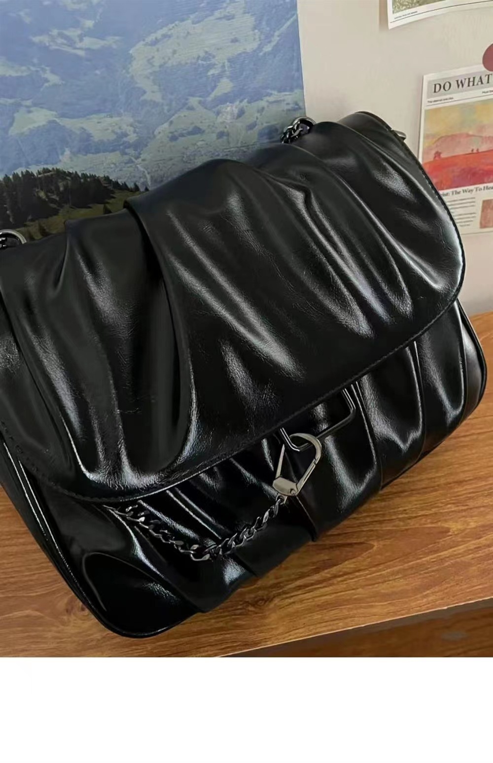 New Fashion Casual French Style Pleated Messenger Shoulder Crossbody Underarm Bag