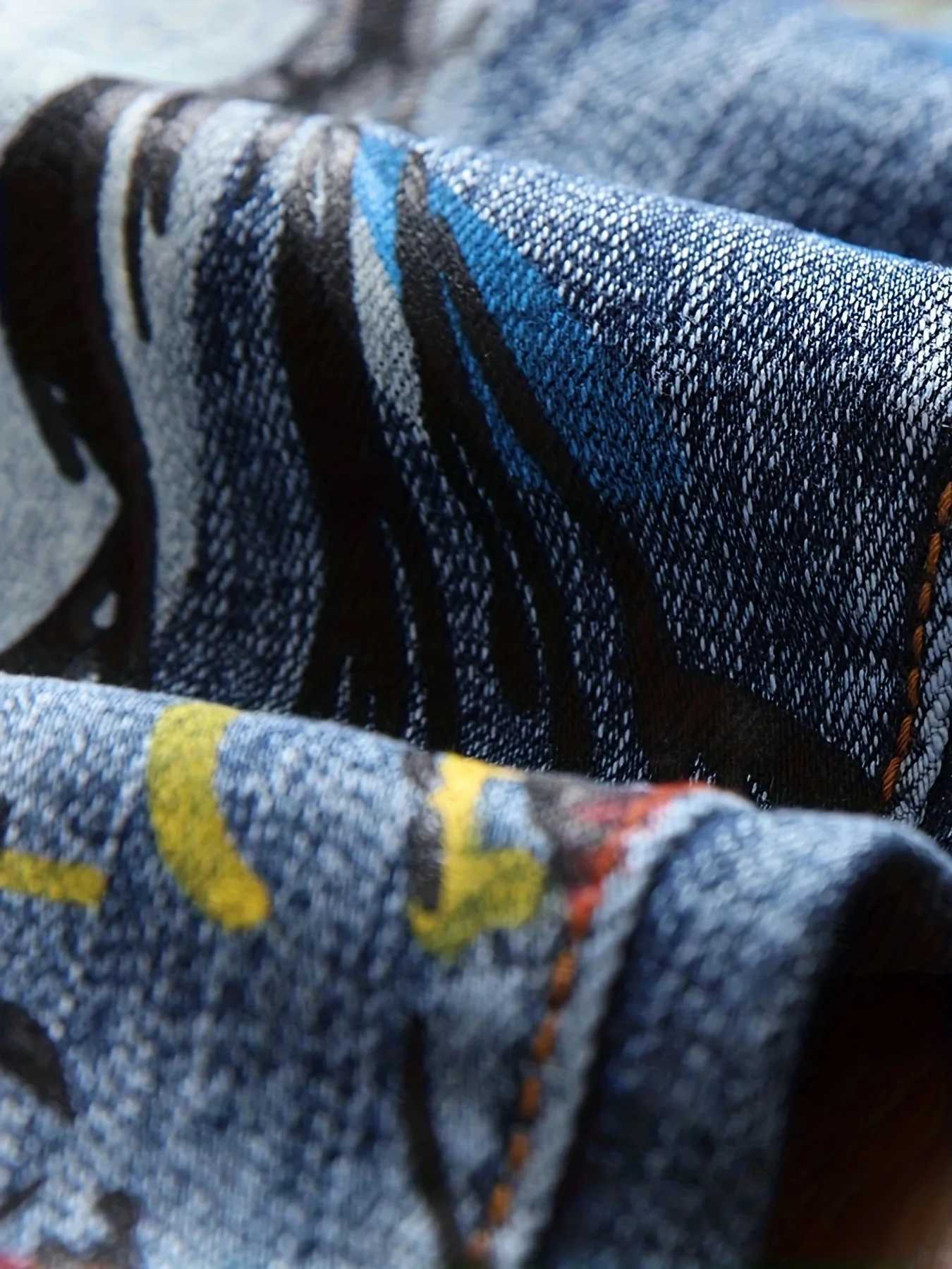 New European and American printed fashion jeans X250812