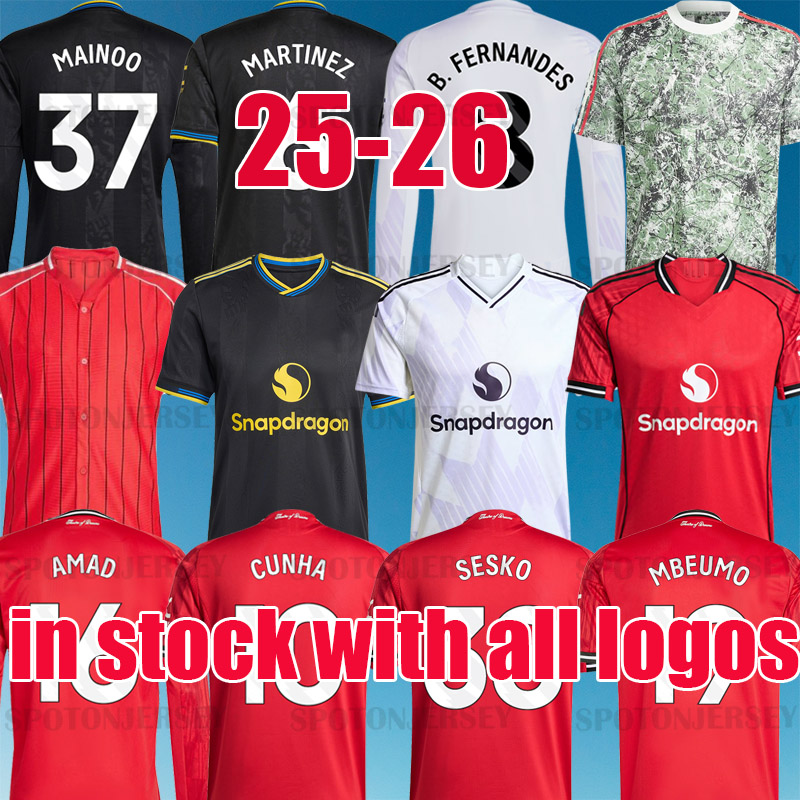 2025 26 manchesteeer unitedsoccer jerseys Manchest er United RASHFORD MAINOO 2025 2026 football shirt B. FERNANDES men kids player MUTDES Stone Roses unitedjersey